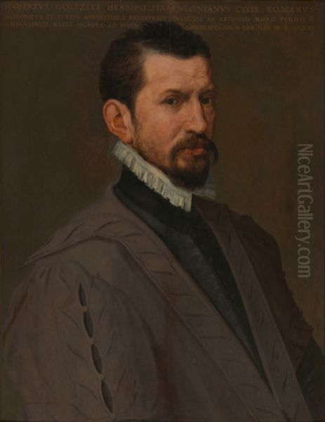 Portrait of Hubert Goltzius Oil Painting by Antonis Mor