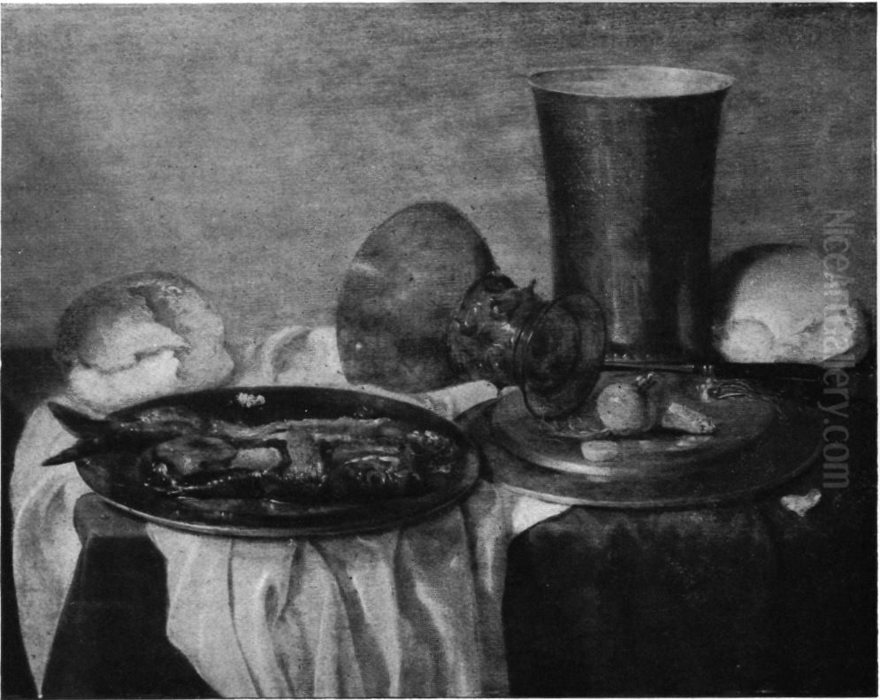 Still life with fish, roemer and chalice Oil Painting by Master of Dordrecht