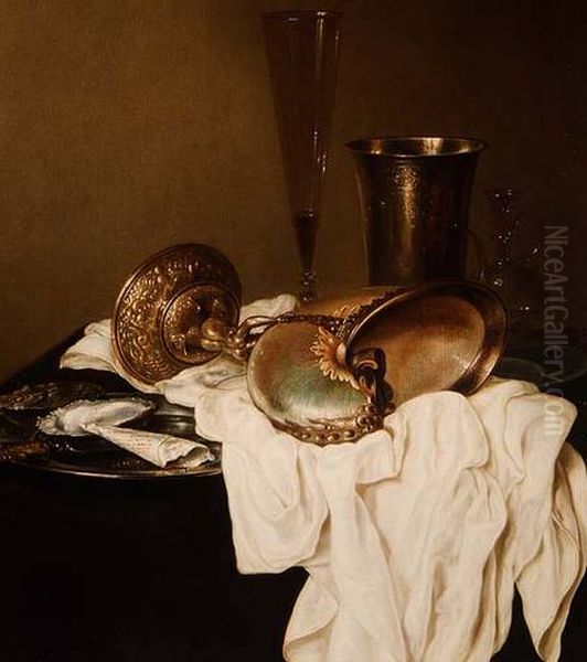 Still life with nautilus cup Oil Painting by Gerret Willemsz Heda