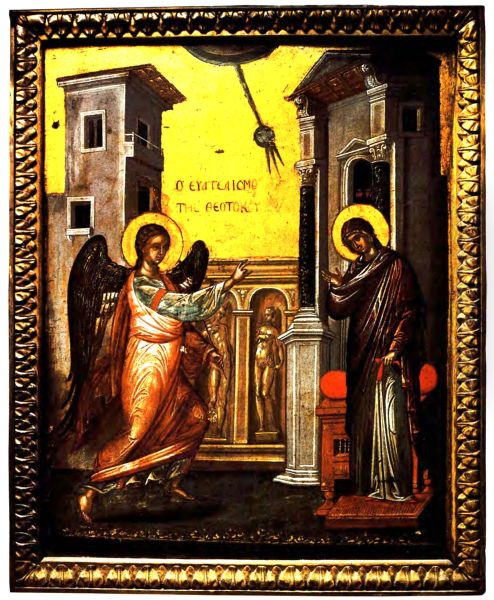 The Annunciation (Damaskinos) Oil Painting by Michael Damaskinos