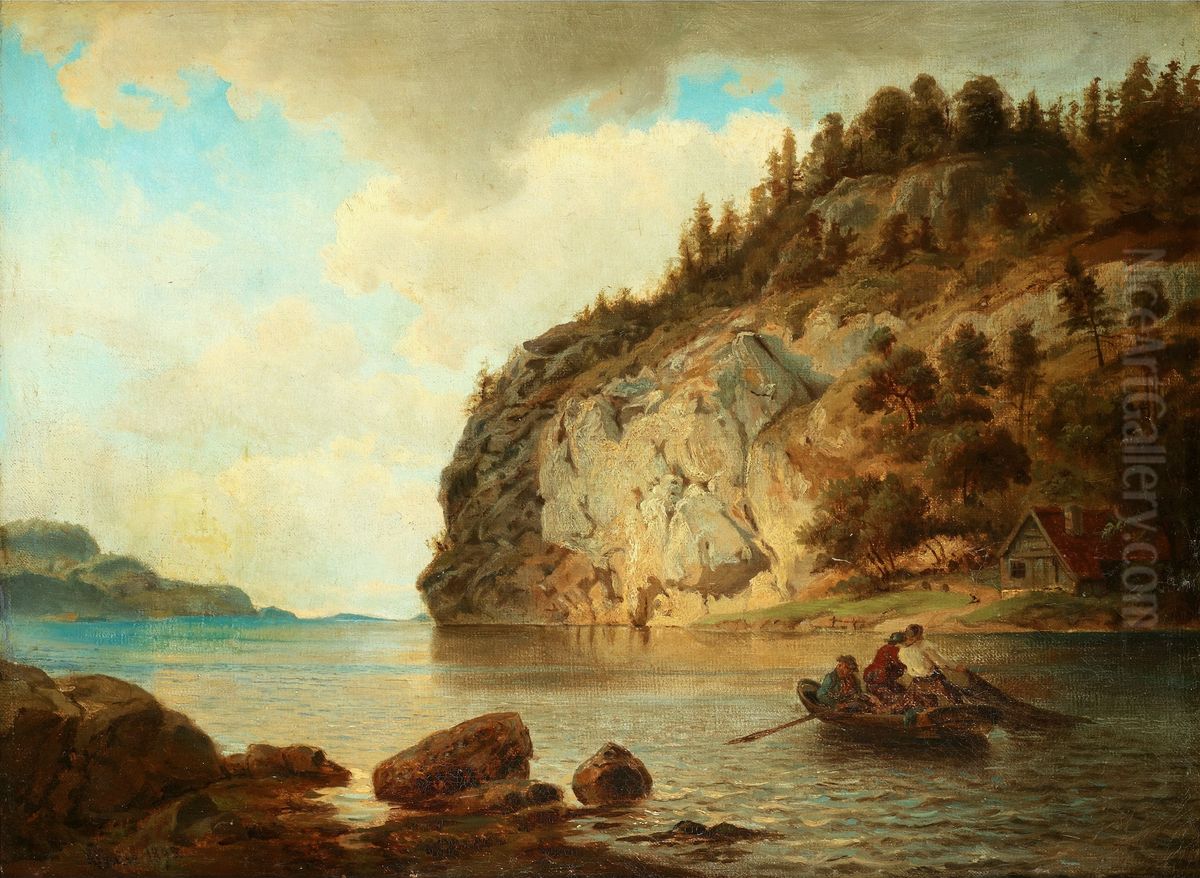By the coast Oil Painting by Hans Gude