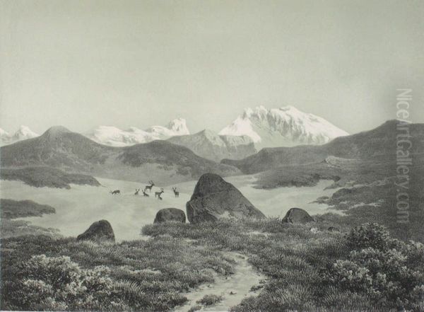 The mountain Snohetta Oil Painting by Hans Gude