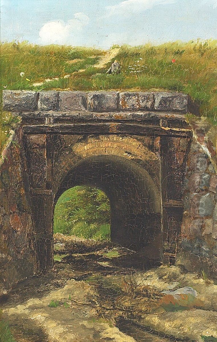 Landscape with a bridge. Oil Painting by Hans Friis