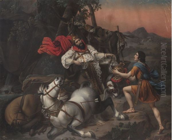 The Death of Darius Oil Painting by Angelique Mongez