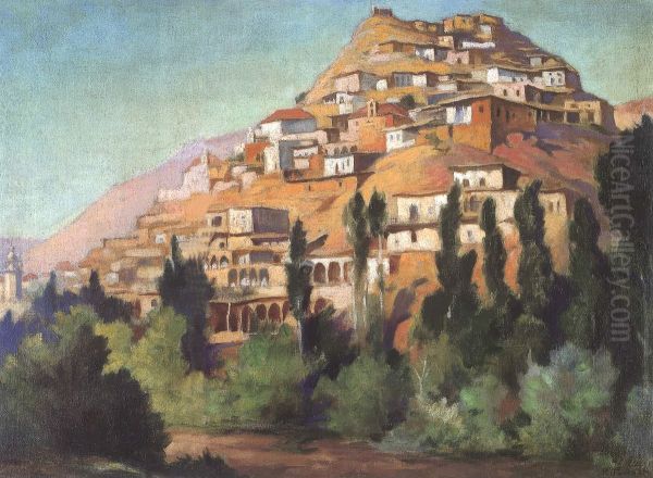Qab Elias. Oil Painting by Moustafa Farroukh