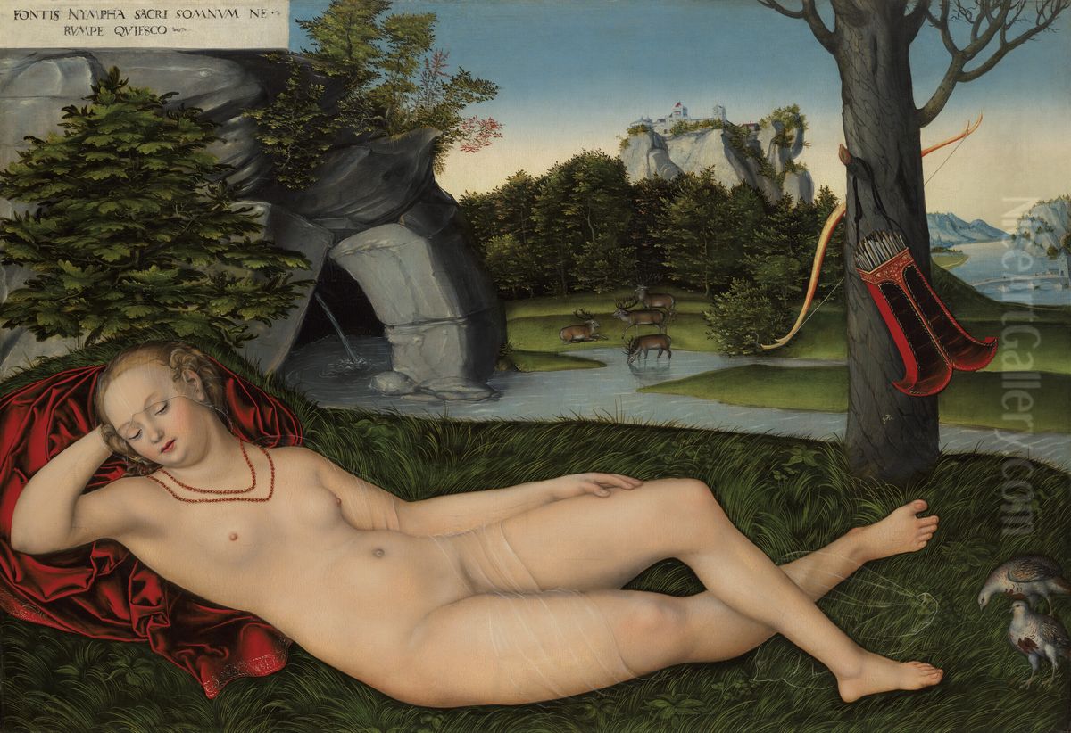 Ruhende Quellnymphe Oil Painting by Lucas Cranach the Elder