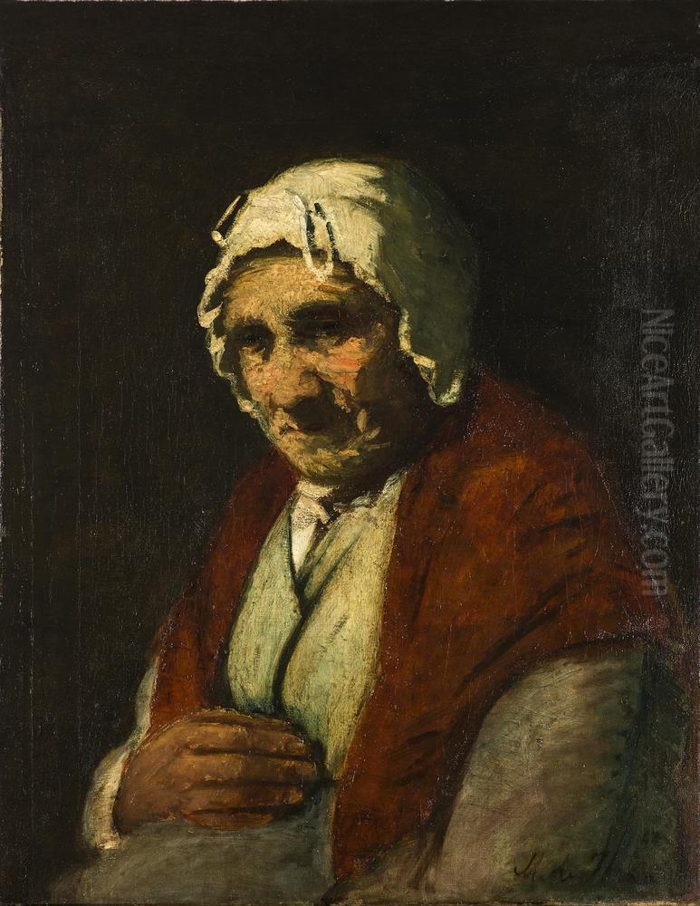 Oude Joodse Vrouw Oil Painting by Meijer de Haan