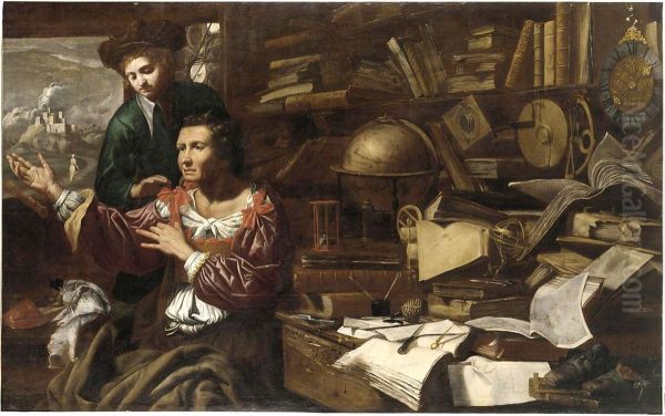 Euclid of Megara Dressing as a Woman to Hear Socrates Teach in Athens. Oil Painting by Domenico Maroli