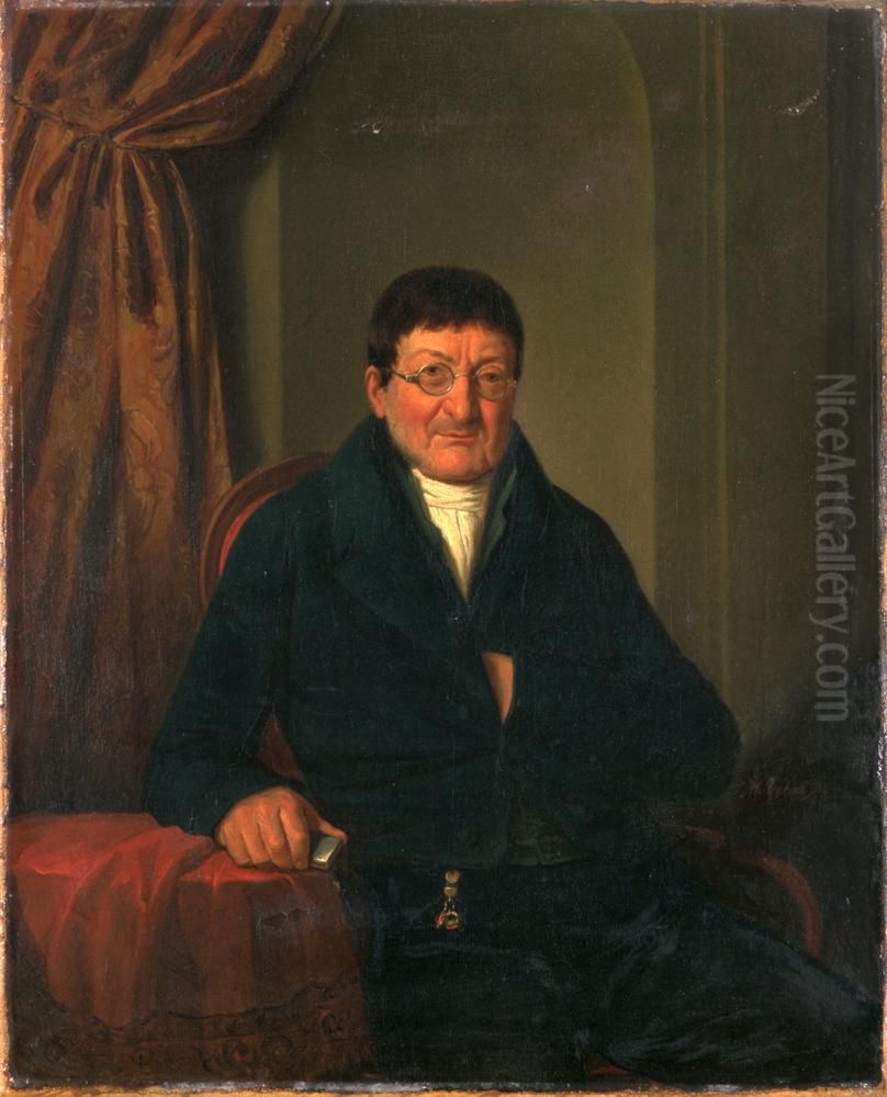 Portret van Salomon David Cohen Oil Painting by Moritz Calisch