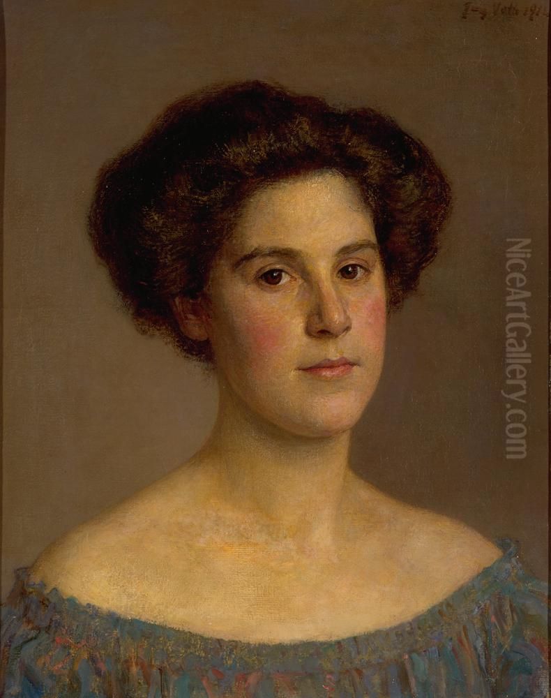 Portret van Henriette Kitty Gompertz-Wertheim Oil Painting by Jan Veth