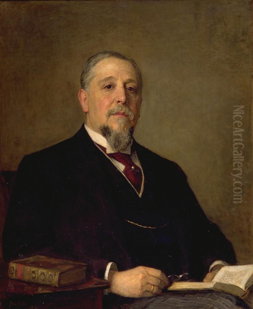 Portret van Johan Gustaaf Wertheim Oil Painting by Jan Veth