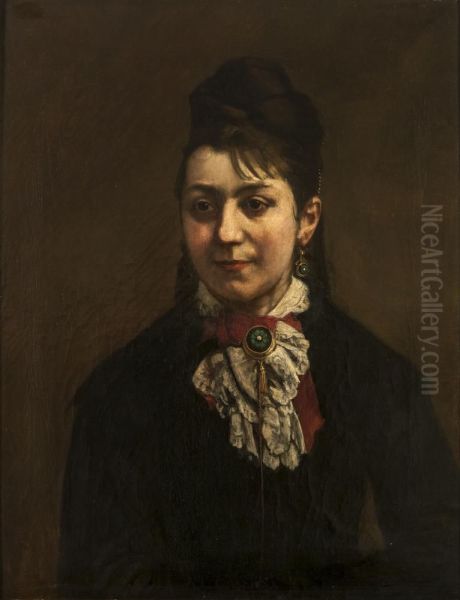 Mw. de Vries-Saphier Oil Painting by Emanuel J. de Vries
