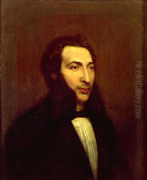 Portrait of Emmanuel J. de Vries (1842-1925) Oil Painting by Emanuel J. de Vries