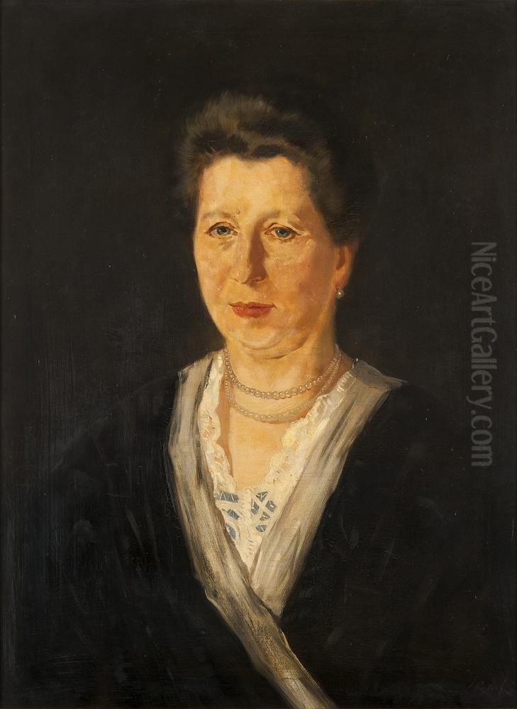 Portrait of Judith Sanders (1846-1925) Oil Painting by Salomon Garf
