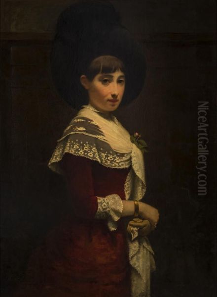 Portrait of a young woman Oil Painting by Meijer de Haan