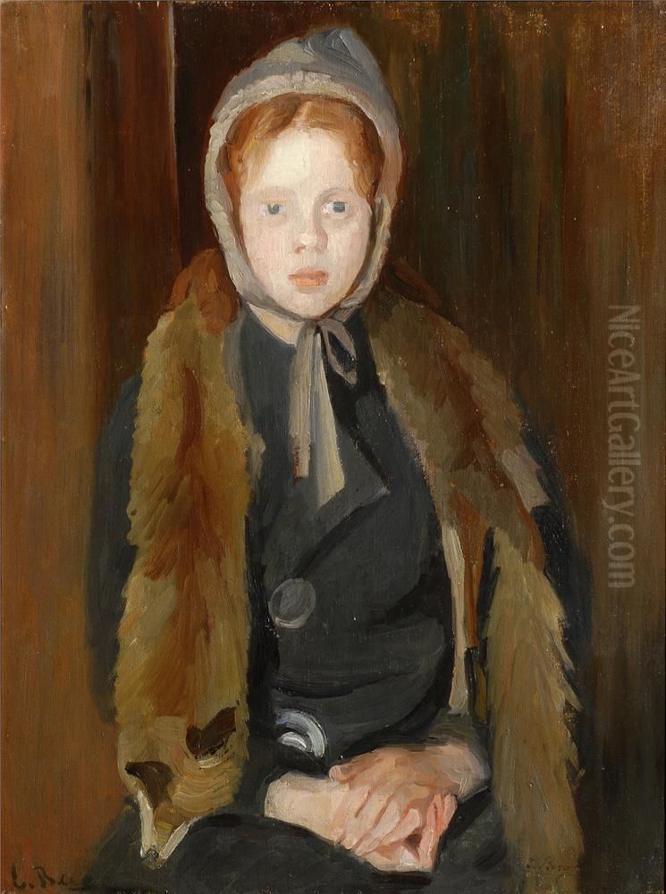 Meisje met vossepels Oil Painting by Else Berg