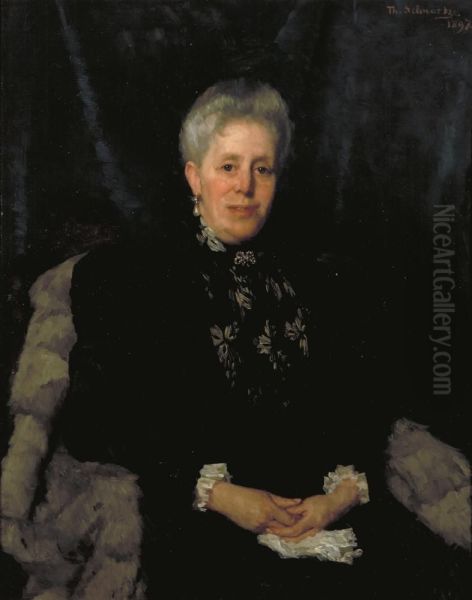 Portret van Rosalie Marie Wertheim-Wertheim Oil Painting by Therese Schwartze