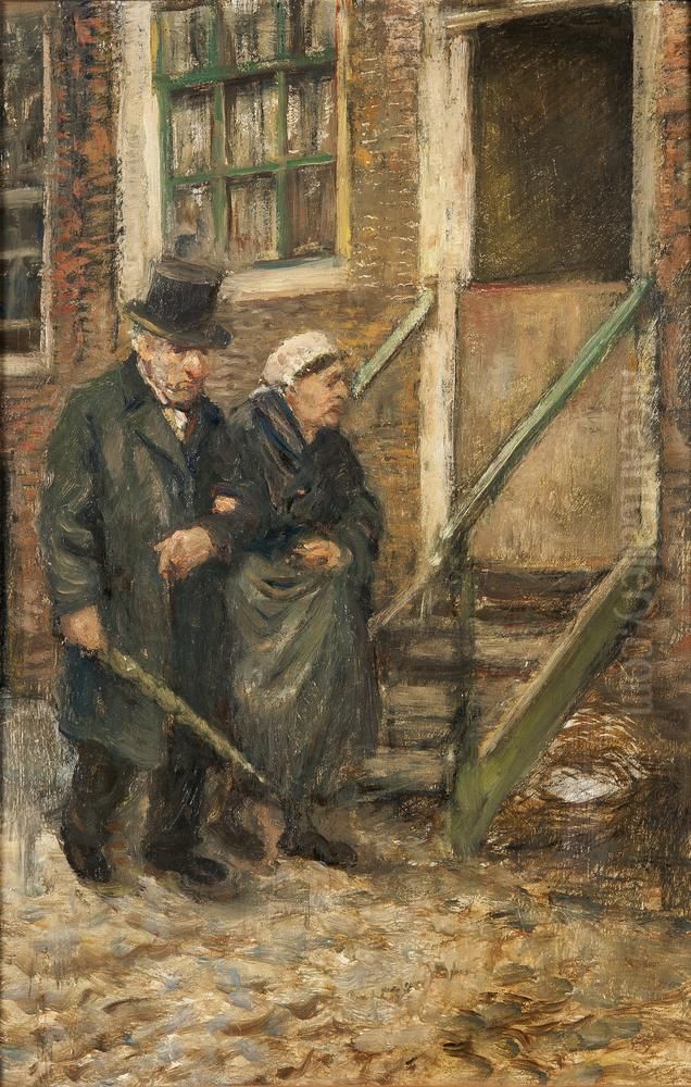 Naar de kinderen. Oil Painting by Gerard Johan Staller