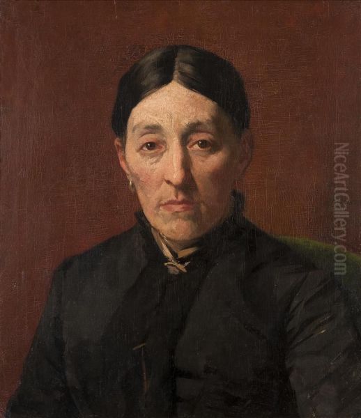 Dina Frankfort-Bendien, moeder van de schilder Oil Painting by Eduard Frankfort