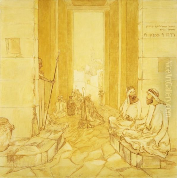 Boas bij de stadspoort Oil Painting by Joseph Jacob Isaacson