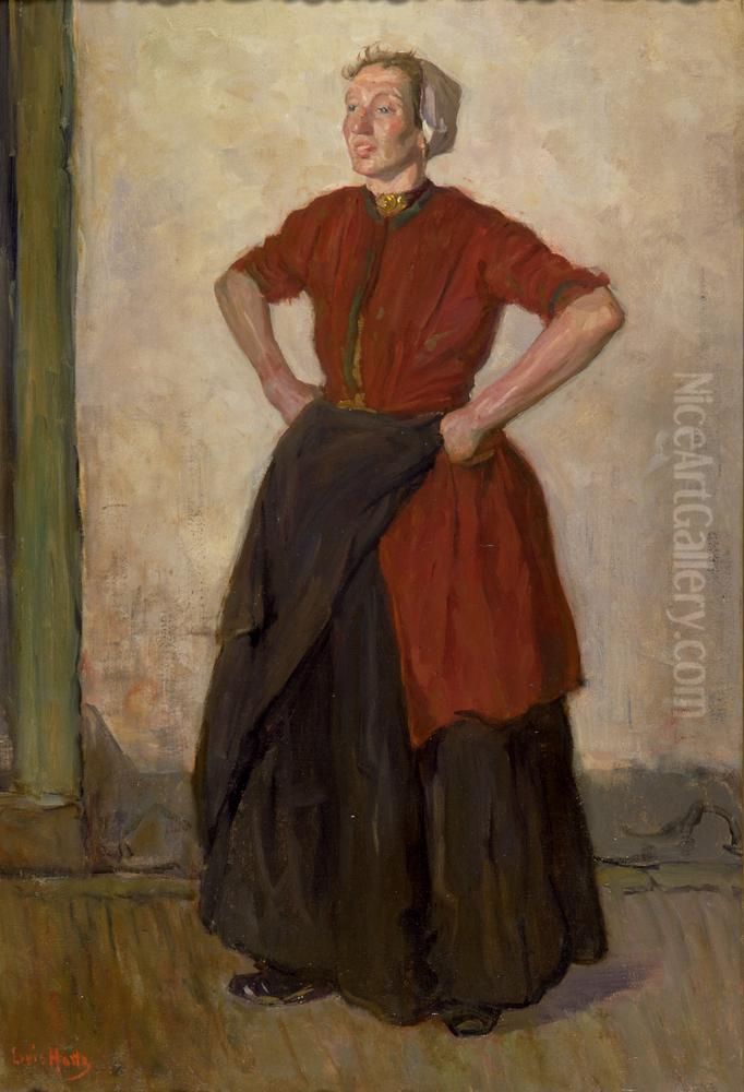 Vissersvrouw Oil Painting by Louis Hartz