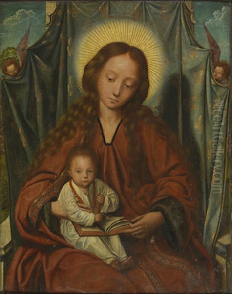 Madonna with child on her Lap Oil Painting by Quinten Metsys