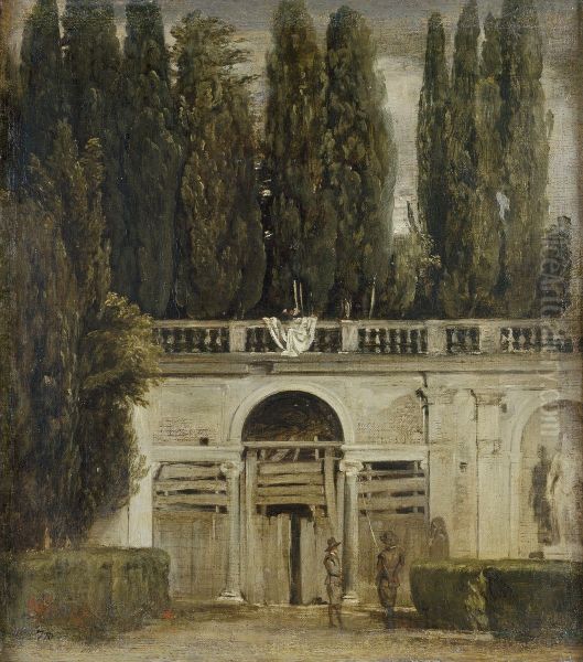 View of the Garden of the Villa Medici Oil Painting by Diego Velazquez
