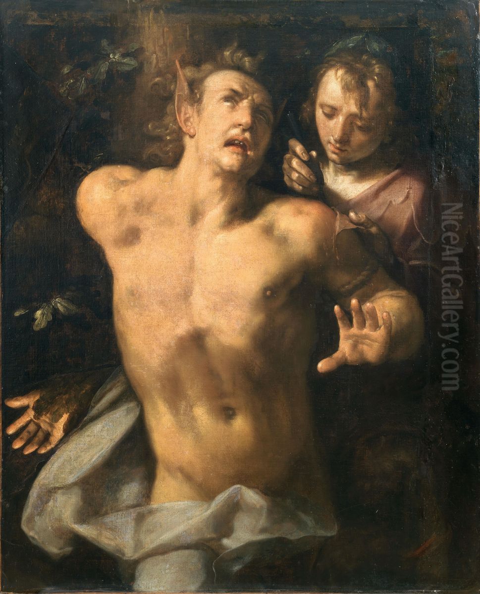 The Flaying of Marsyas Oil Painting by Cornelis van Haarlem
