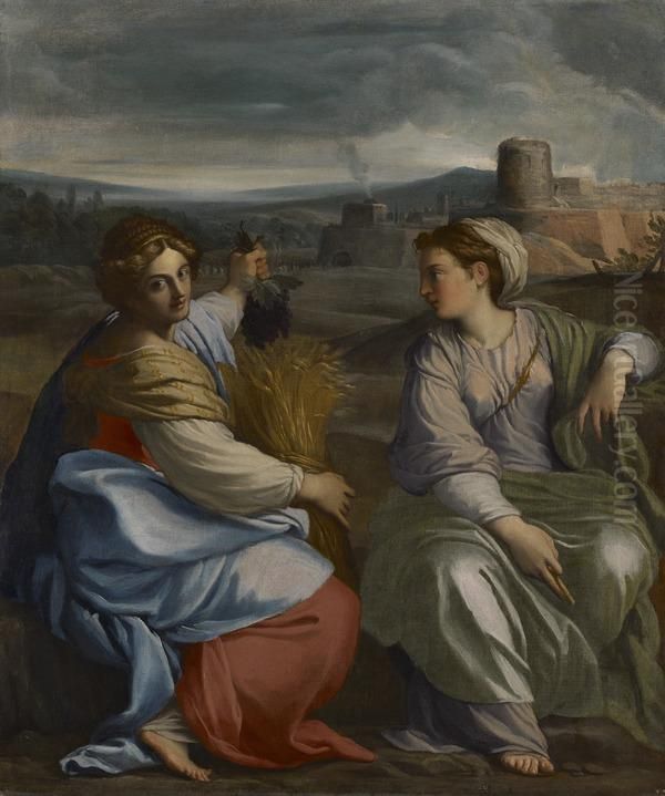 Allegory of Abundance and Peace Oil Painting by Agostino Carracci