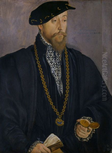 Bildnis desPankraz von Freyberg zu Hohenaschau Oil Painting by Hans Muelich