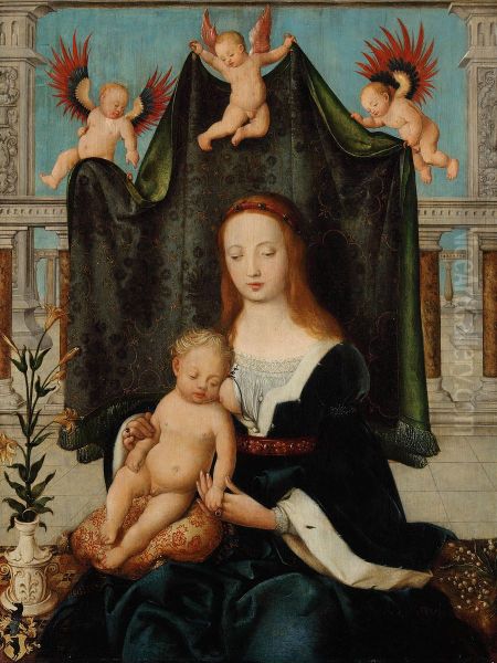 The Virgin and Sleeping Child Oil Painting by Hans Holbein the Elder