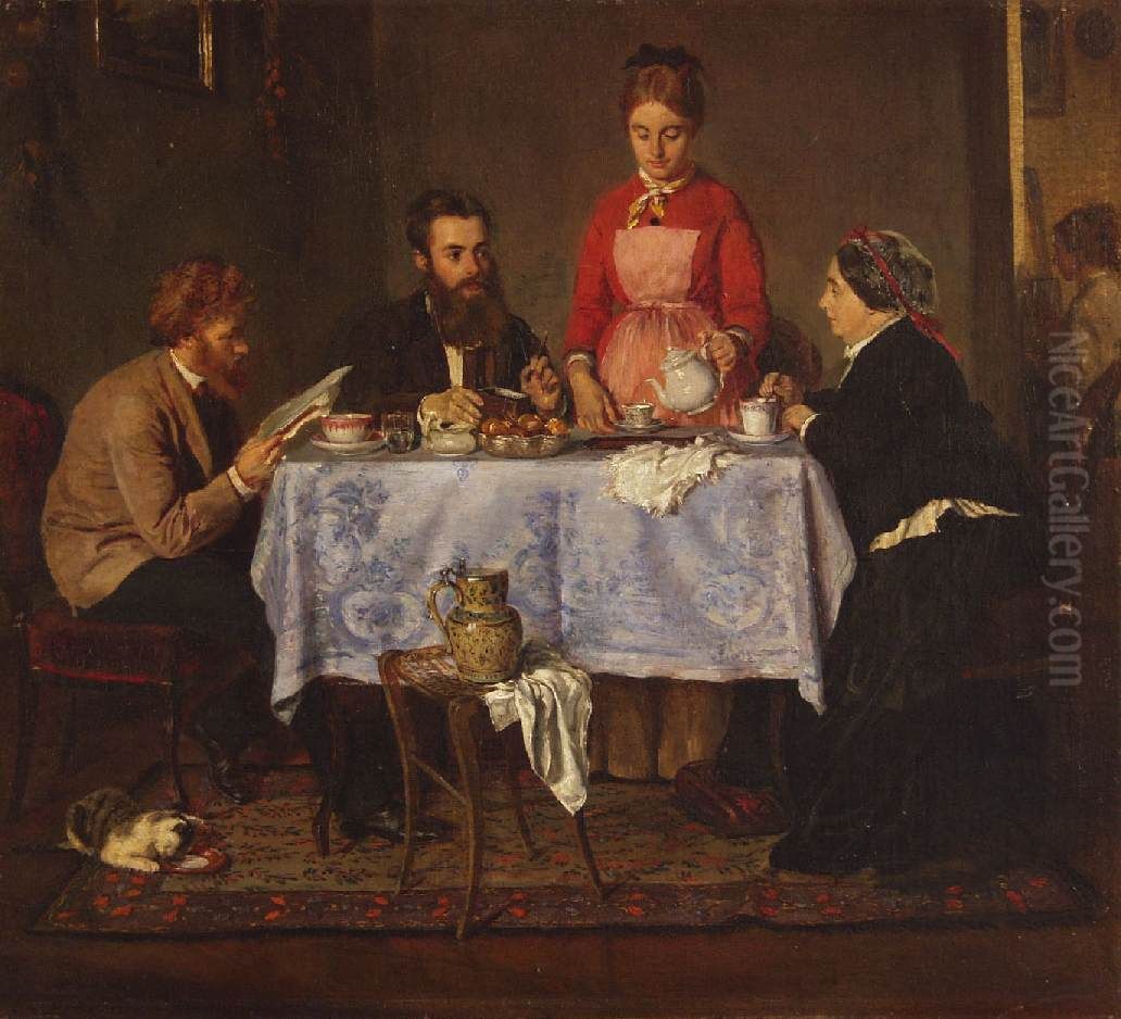 The Fialka Family Oil Painting by Olga Fialka