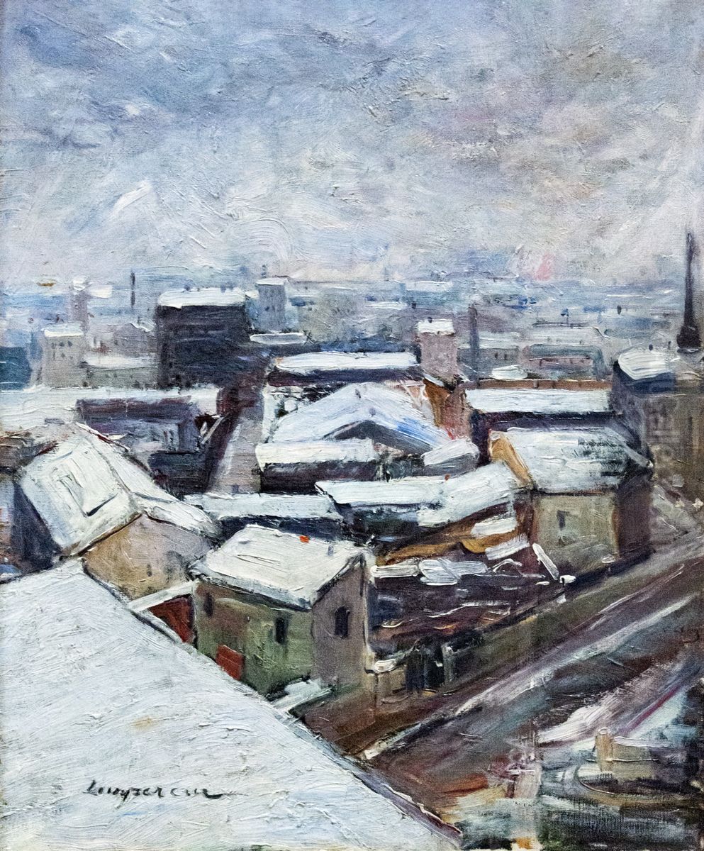 The rooftops of Paris seen from MontmartreFrancais:Les toits de Paris vus de MontmartreItaliano:I tetti di Parigi visti da Montmartre Oil Painting by Edmond Lempereur