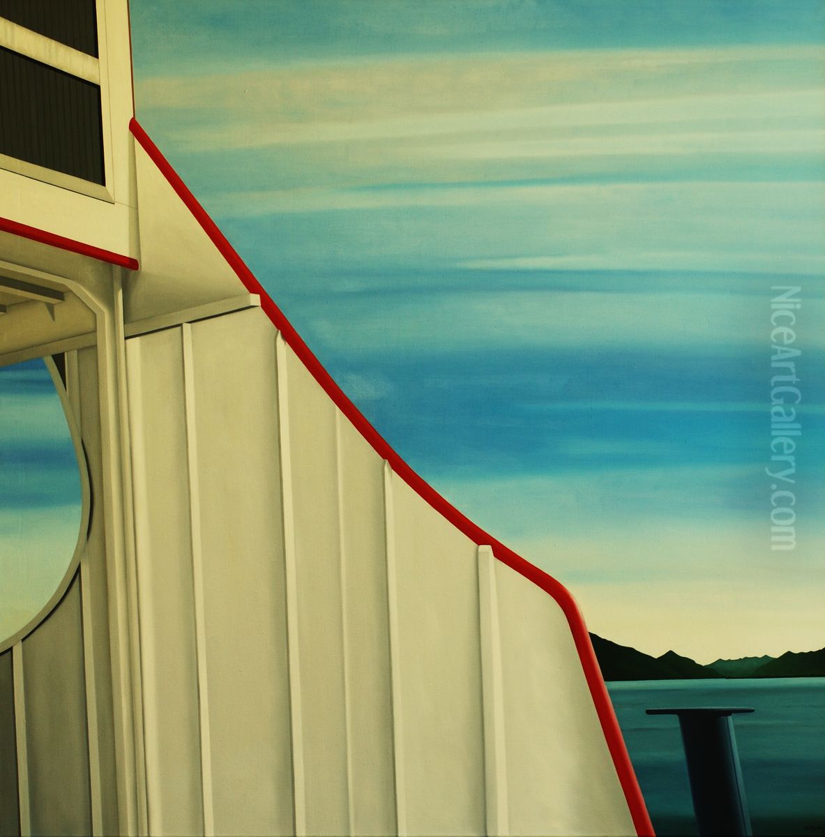 Ferry Lago Maggiore, Oil Painting by Willi Oertig
