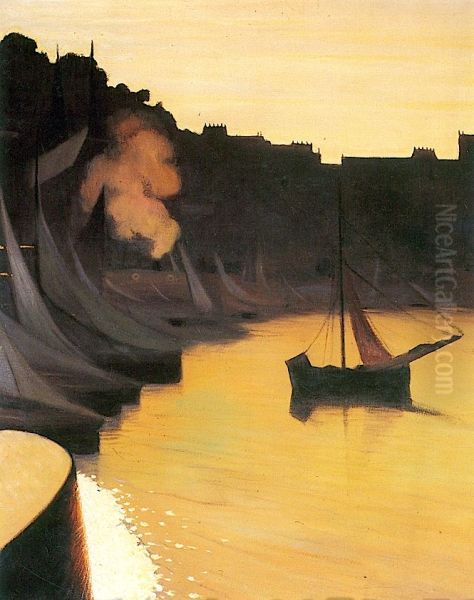 Havre de Honfleur Oil Painting by Felix Vallotton
