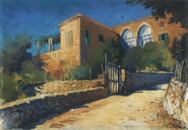 Maison A Abadiye. Oil Painting by Moustafa Farroukh