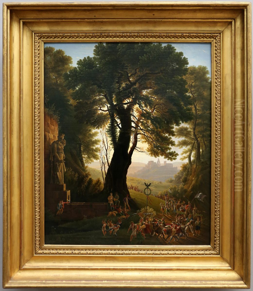 Prozession zum Erntedankfest Oil Painting by Karl Friedrich Schinkel
