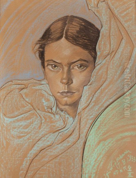 Portrait of Zofia Glogowska Oil Painting by Stanislaw Ignacy Witkiewicz