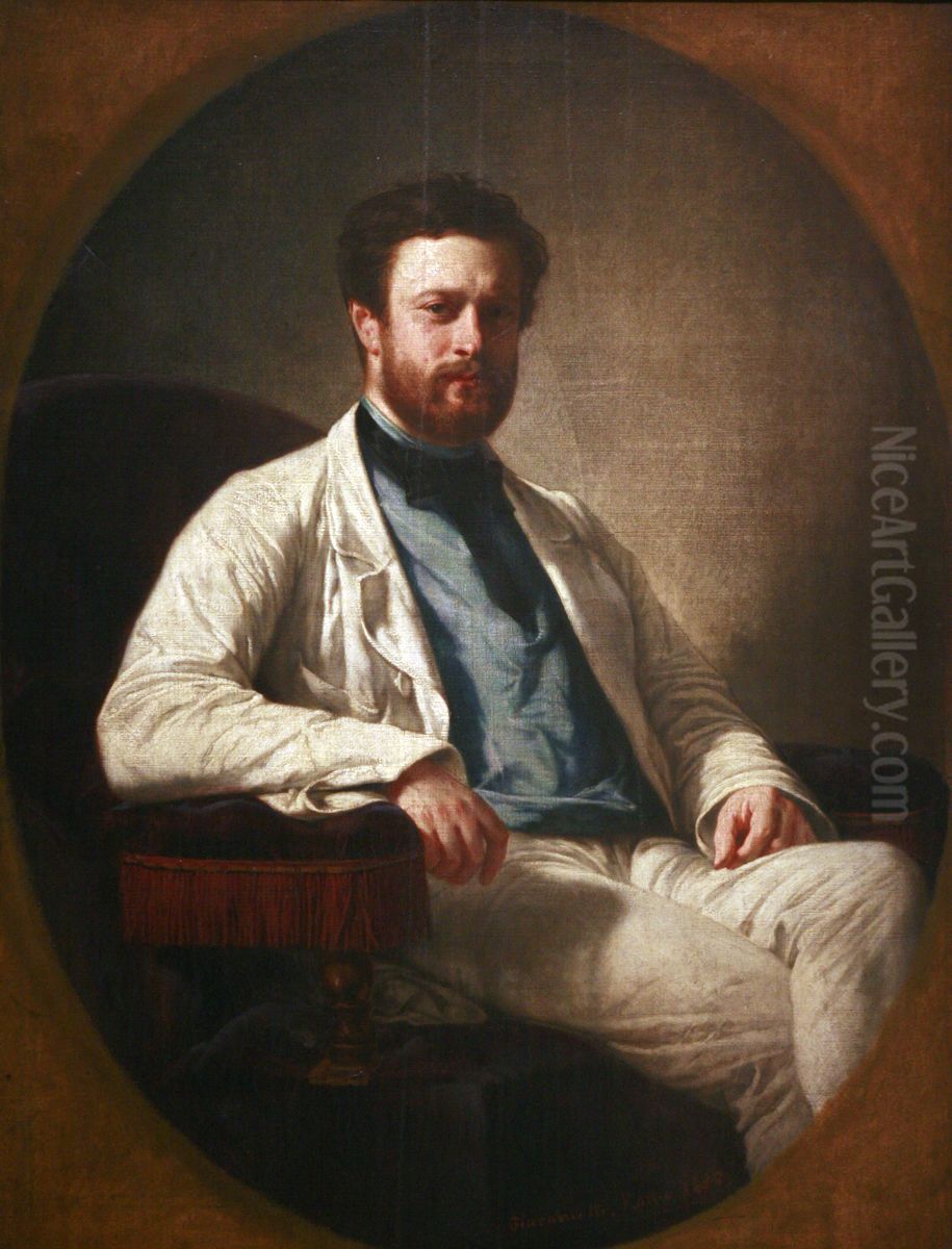 Portrait d'Edmond About Oil Painting by Felix Henri Giacomotti