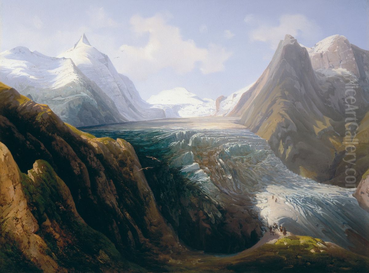 The Grossglockner with the Pasterze Glacier Oil Painting by Thomas Ender