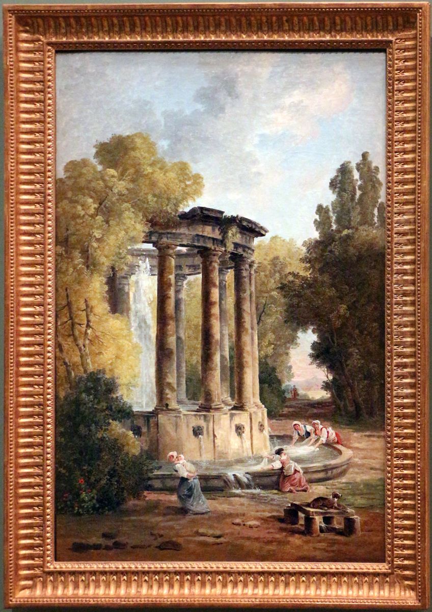 la lavandaia Oil Painting by Hubert Robert
