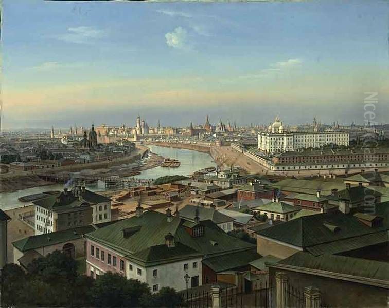 Ansichten von Moskau mit dem Kreml Oil Painting by Hubert Sattler