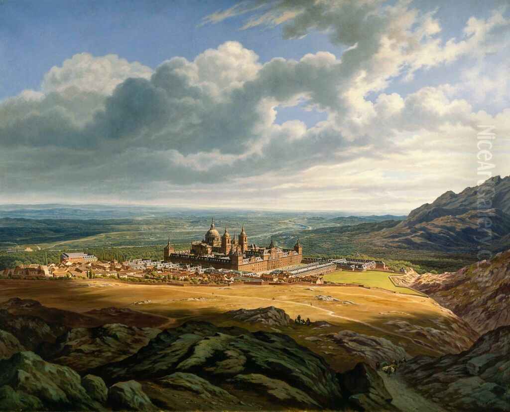 Ansicht des Escorial (Spanien) Oil Painting by Hubert Sattler