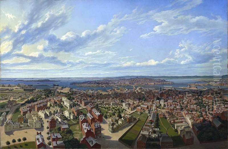 Boston, Hauptstadt von Massachusetts in Nord-Amerika Oil Painting by Hubert Sattler