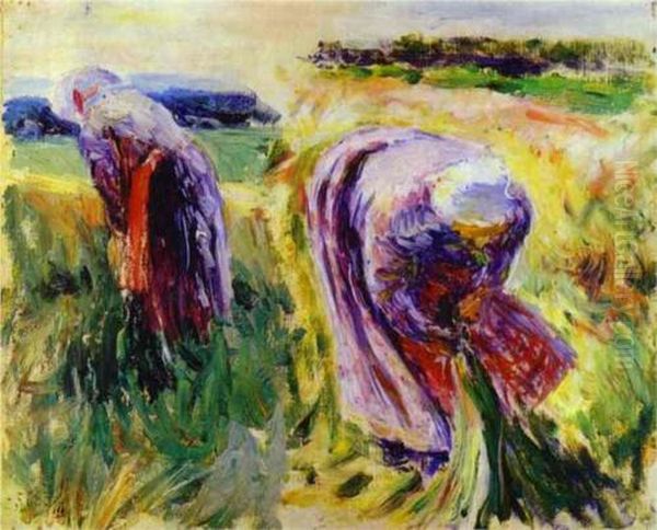 Reapers Oil Painting by Victor Borisov-Musatov