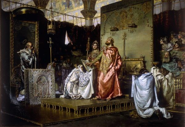 La conversion de Recaredo Oil Painting by Antonio Munoz Degrain