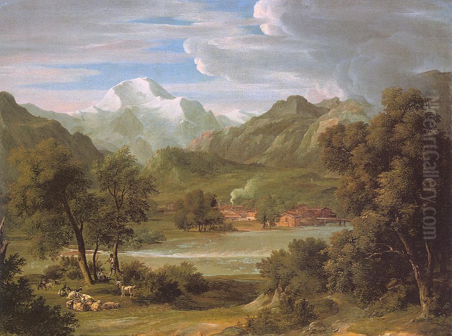 Das Lauterbrunner Tal Oil Painting by Joseph Anton Koch