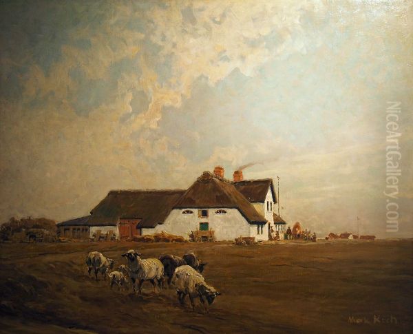 Sylter Gehoft Oil Painting by Max Friedrich Koch