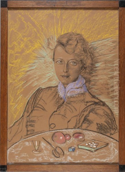 Portrait of Eugenia Bundykowa Oil Painting by Stanislaw Ignacy Witkiewicz