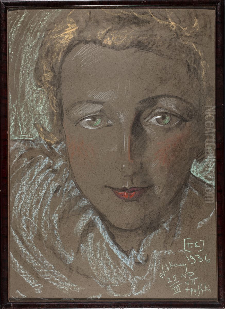 Portret Eugenii Bundykowej Oil Painting by Stanislaw Ignacy Witkiewicz (Witkacy)